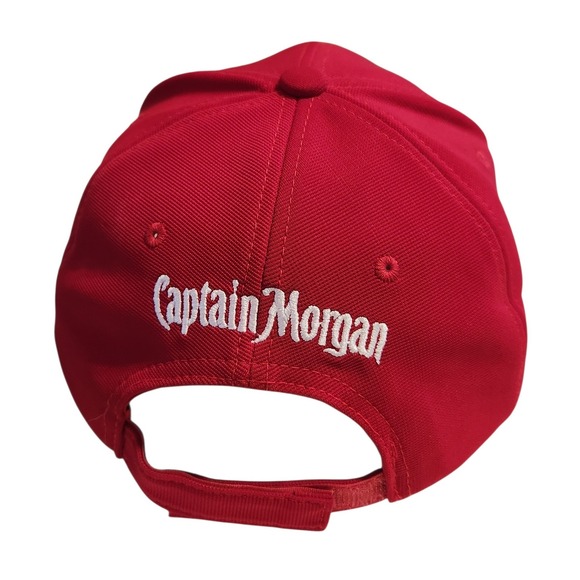 Captain Morgan Red Baseball Cap Embroidered Logo Adjustable Strap Men - Picture 4 of 5